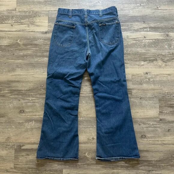 Vintage 70s Lee Flared Bell Bottom Denim Jeans Size 32x30 - Picture 1 of 8